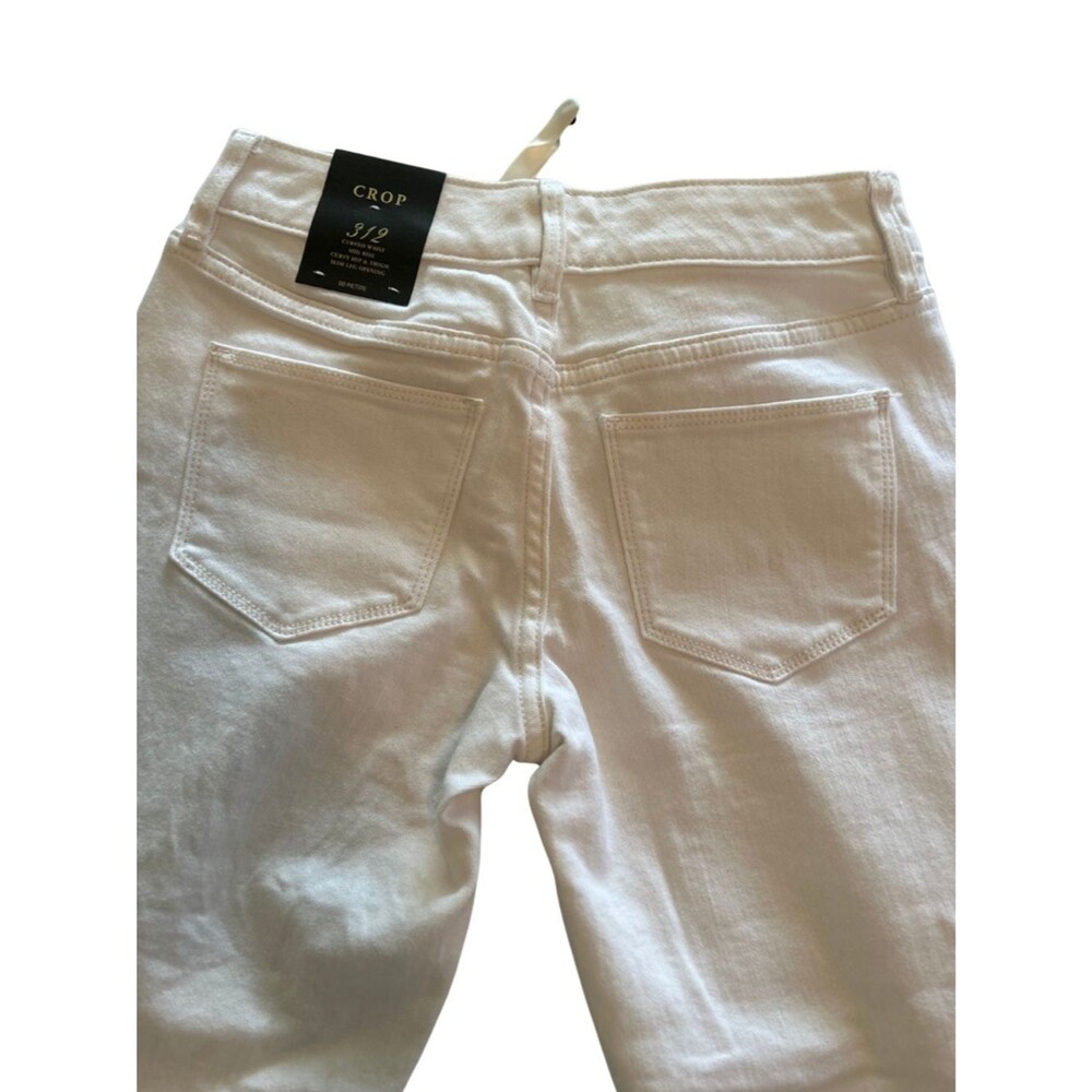 THE LIMITED White Capri Crop Jeans – Slim Mid‑Rise Stretch Denim – NWT Size 00 - Picture 2 of 9